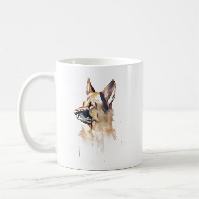 German Shepherd Mug, Dog Mom Coffee Cup (Left)