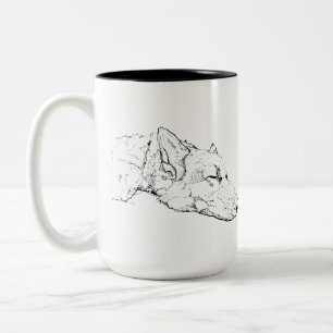 German Shepherd Mug, Personalised Dog Mom Coffee Two-Tone Coffee Mug