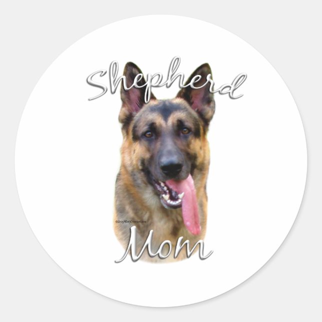 German Shepherd Mum 2 Classic Round Sticker (Front)