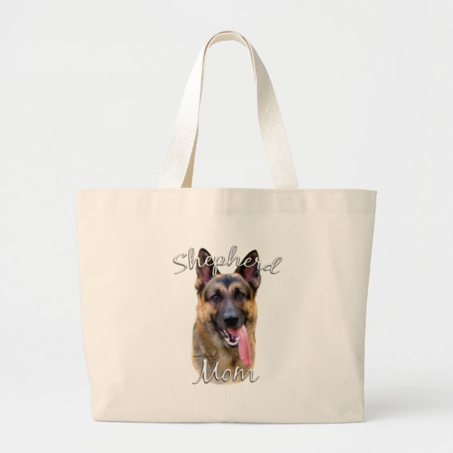 German Shepherd Mum 2 Large Tote Bag (Front)