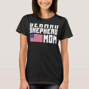 German Shepherd Mum American Flag T-Shirt