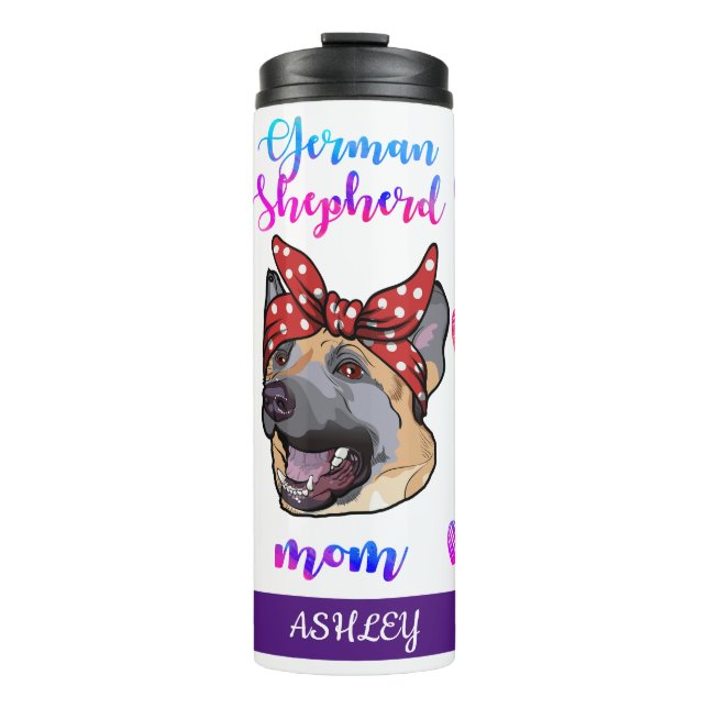 German Shepherd Mum Cute Mother's Day Dog Lover Thermal Tumbler (Front)