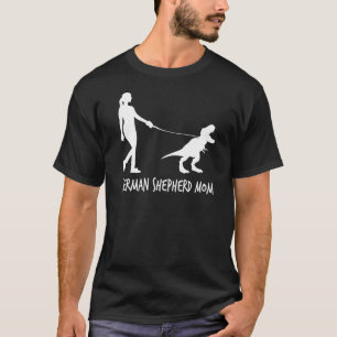 German Shepherd Mum Dinosaur GSD Owners Funny Moth T-Shirt