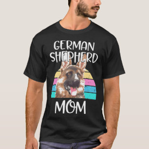 German Shepherd Mum  Gsd Breed Dog Retro T-Shirt