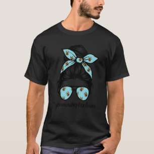 German Shepherd Mum Life Gsd Mama Messy Bun Women T-Shirt