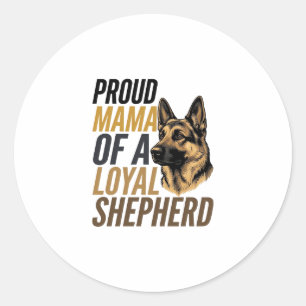 German Shepherd Mum Shirt Vintage Dog Mama Graphic Classic Round Sticker