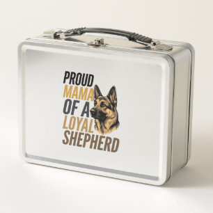German Shepherd Mum Shirt Vintage Dog Mama Graphic Metal Lunch Box
