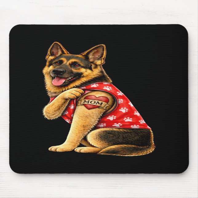 German Shepherd Mum Tattoo Mouse Pad (Front)