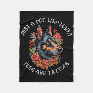 German Shepherd Mum That Loves Dogs And Tattoos Fleece Blanket