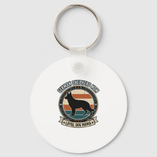 German Shepherd Mum Vintage Dog Lover Tee_1 Key Ring