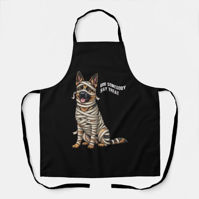 German Shepherd Mummy Halloween Dog  Apron (Front)