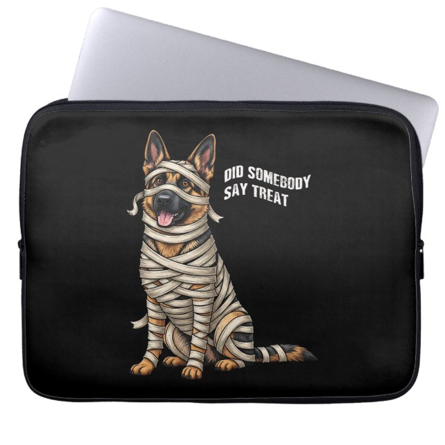 German Shepherd Mummy Halloween Dog  Laptop Sleeve (Front)