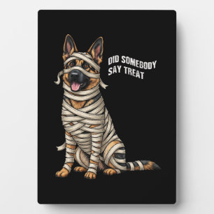German Shepherd Mummy Halloween Dog  Plaque
