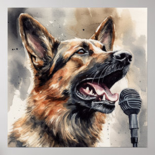 German Shepherd Music Factory Art Print