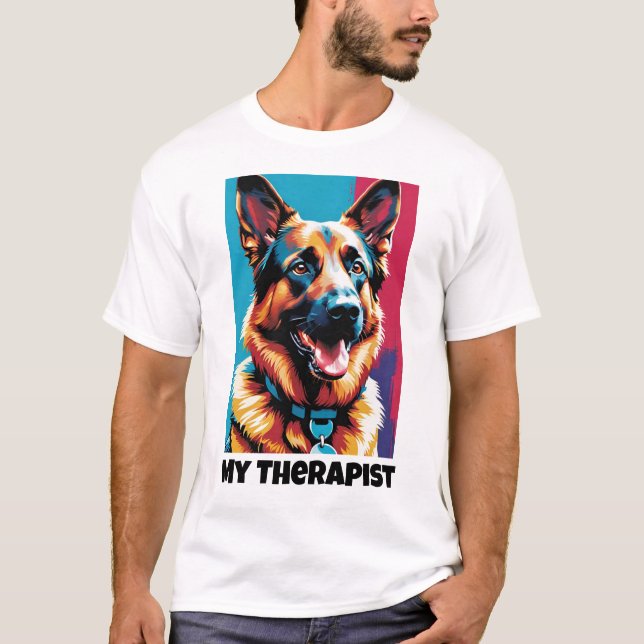 German Shepherd - My Therapist T-Shirt (Front)