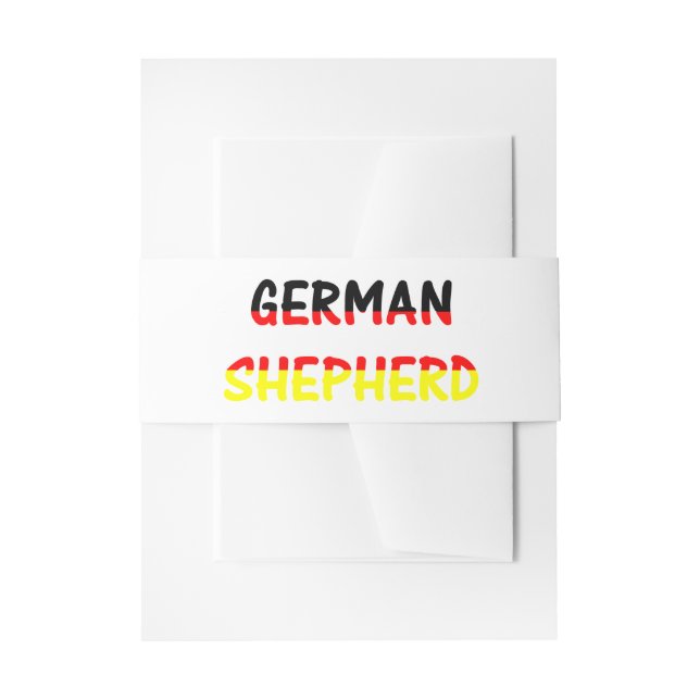 german shepherd name in flag invitation belly band (Front Example)
