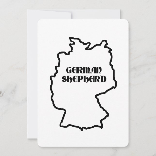 german shepherd name in origin invitation (Front)