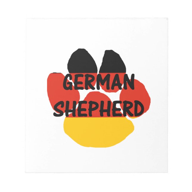 german shepherd name paw germany-flag paw notepad (Front)