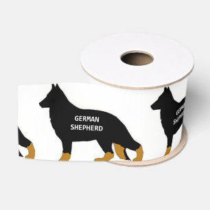 German Shepherd name silo bi colour Grosgrain Ribbon