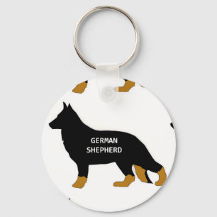 German Shepherd name silo bi colour Key Ring