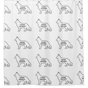german shepherd name silo white shower curtain