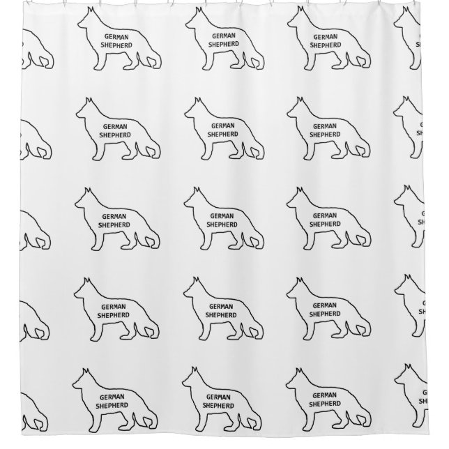 german shepherd name silo white shower curtain (Front)