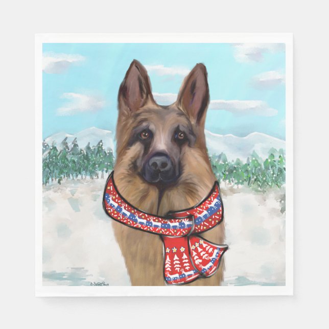 German Shepherd Napkin (Front)