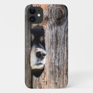 German Shepherd Nose Peeking Through Fence iPhone 11 Case