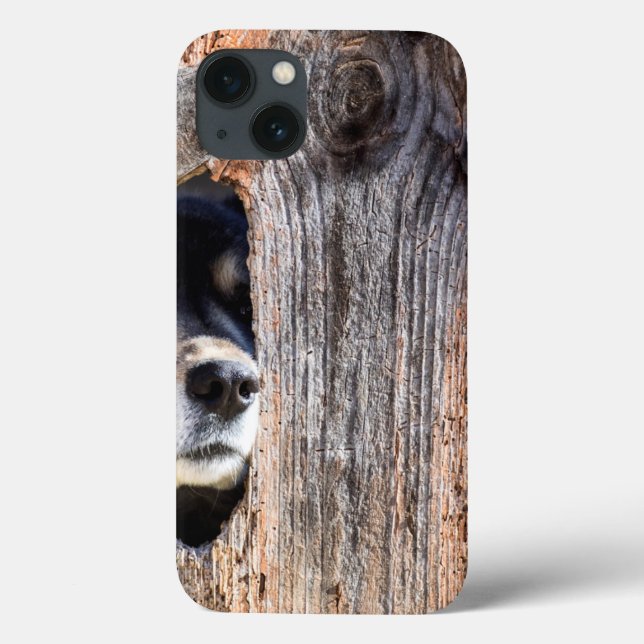 German Shepherd Nose Peeking Through Fence Case-Mate iPhone Case (Back)