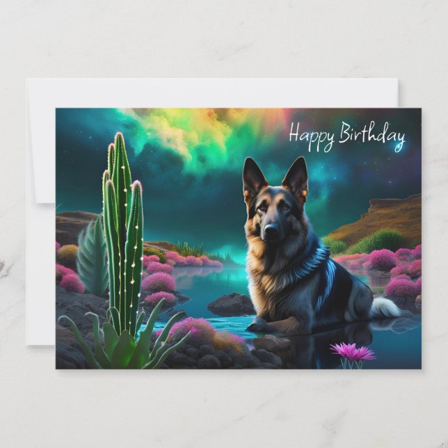 German Shepherd on an Alien World Birthday (Front)