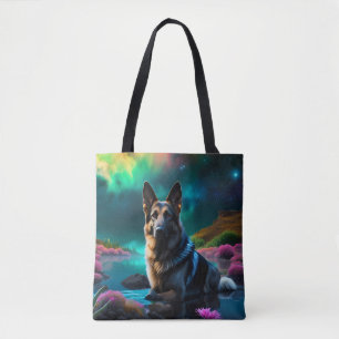 German Shepherd on an Alien World Tote Bag