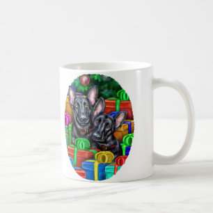 German Shepherd Open Gifts Blk Christmas Coffee Mug