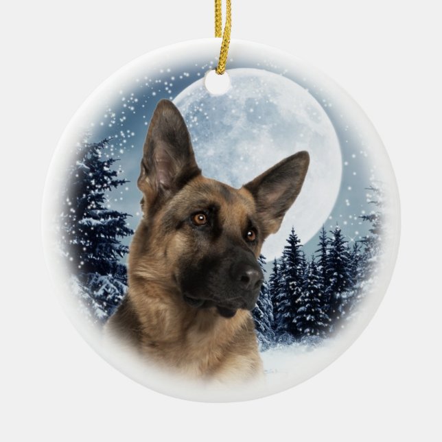 German Shepherd Ornament (Front)