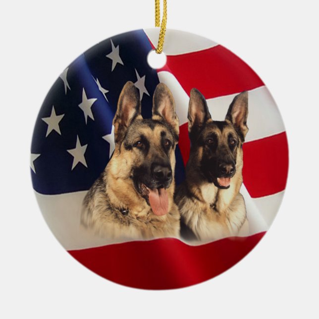 German Shepherd Ornament (Front)