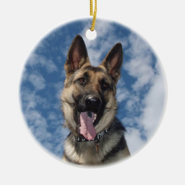GERMAN SHEPHERD ORNAMENT CHRISTMAS (Front)