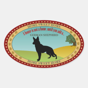 German Shepherd Oval Sticker
