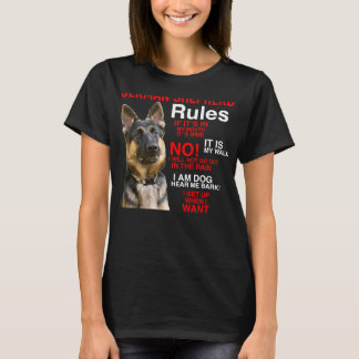 German Shepherd Owner S Rule Realistic German Shep T-Shirt