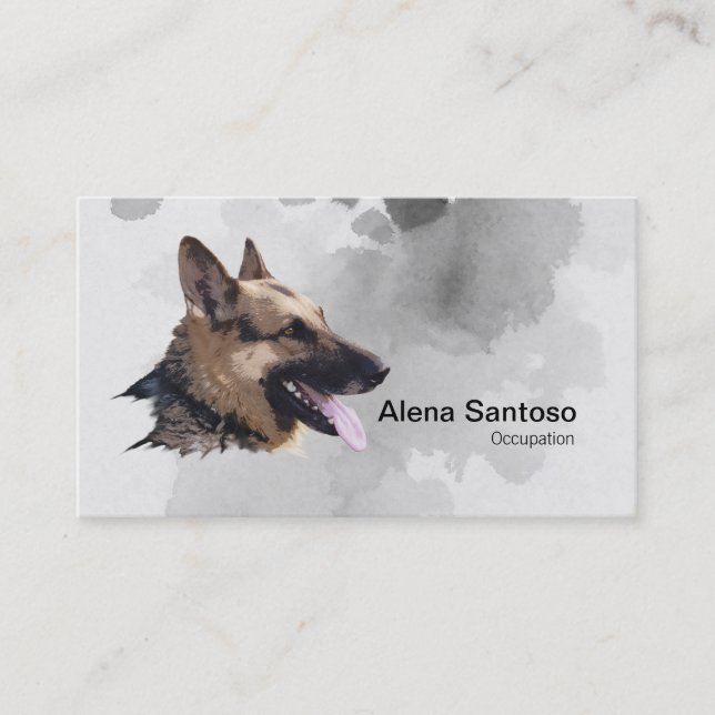 German Shepherd Painting Business Card (Front)