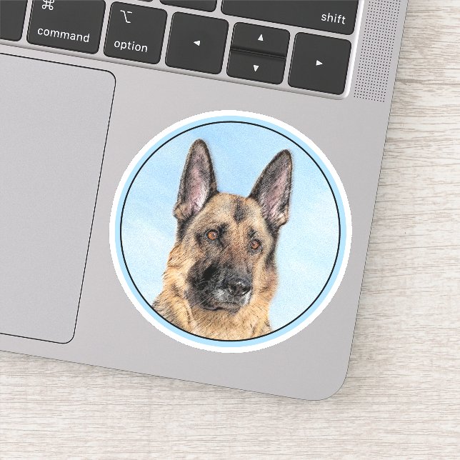 German Shepherd Painting - Cute Original Dog Art (Detail)