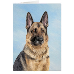 German Shepherd Painting - Cute Original Dog Art