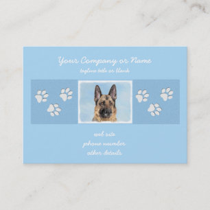 German Shepherd Painting - Cute Original Dog Art Business Card