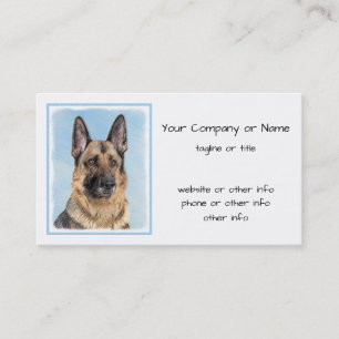 German Shepherd Painting - Cute Original Dog Art Business Card