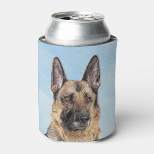 German Shepherd Painting - Cute Original Dog Art Can Cooler