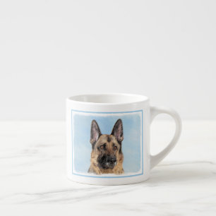 German Shepherd Painting - Cute Original Dog Art Espresso Cup