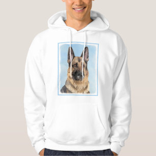 German Shepherd Painting - Cute Original Dog Art Hoodie