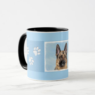 German Shepherd Painting - Cute Original Dog Art Mug