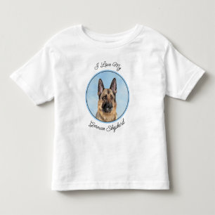 German Shepherd Painting - Cute Original Dog Art Toddler T-Shirt