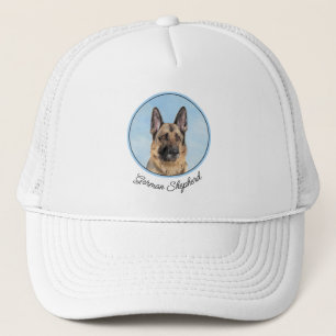 German Shepherd Painting - Cute Original Dog Art Trucker Hat