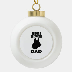German Shepherd Papa Ceramic Ball Christmas Ornament