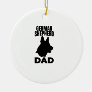 German Shepherd Papa Ceramic Ornament